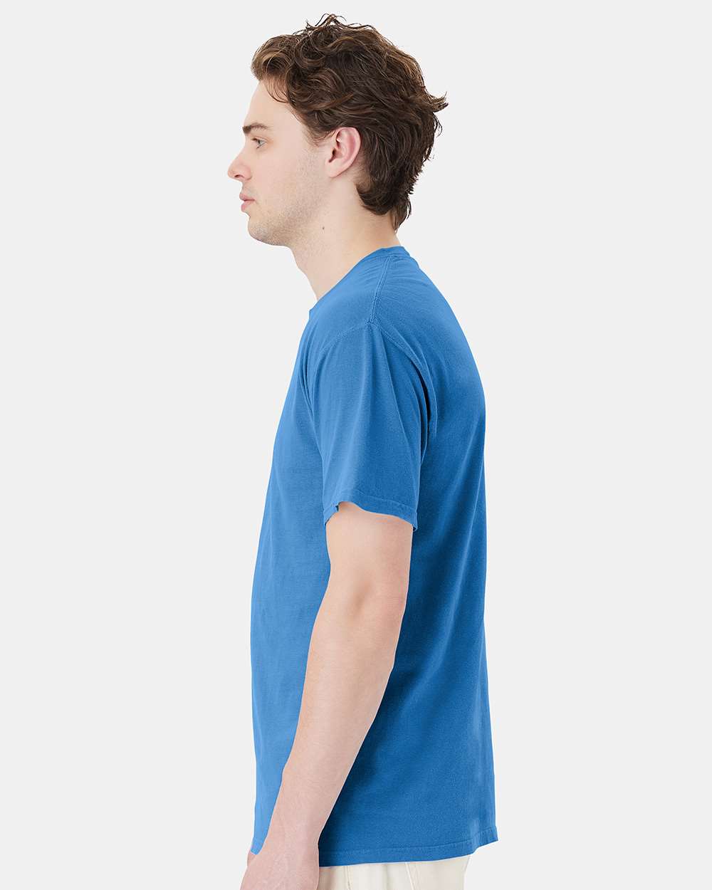 Unisex Garment-Dyed Pocket T-Shirt - OnModelSide - B35200253 - Summer Sky Blue