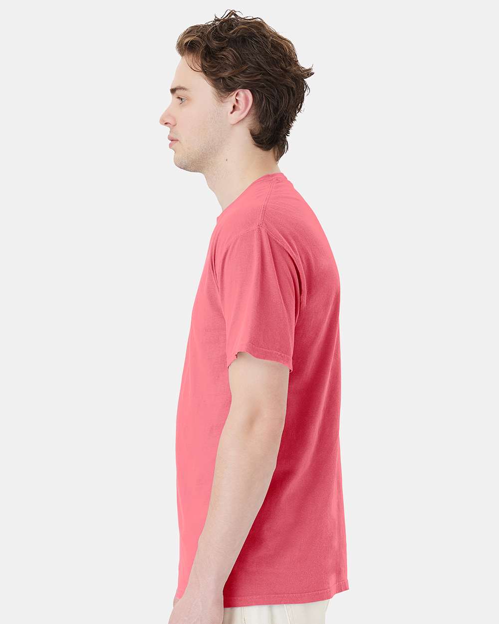 Unisex Garment-Dyed Pocket T-Shirt - OnModelSide - B35200273 - Coral Craze