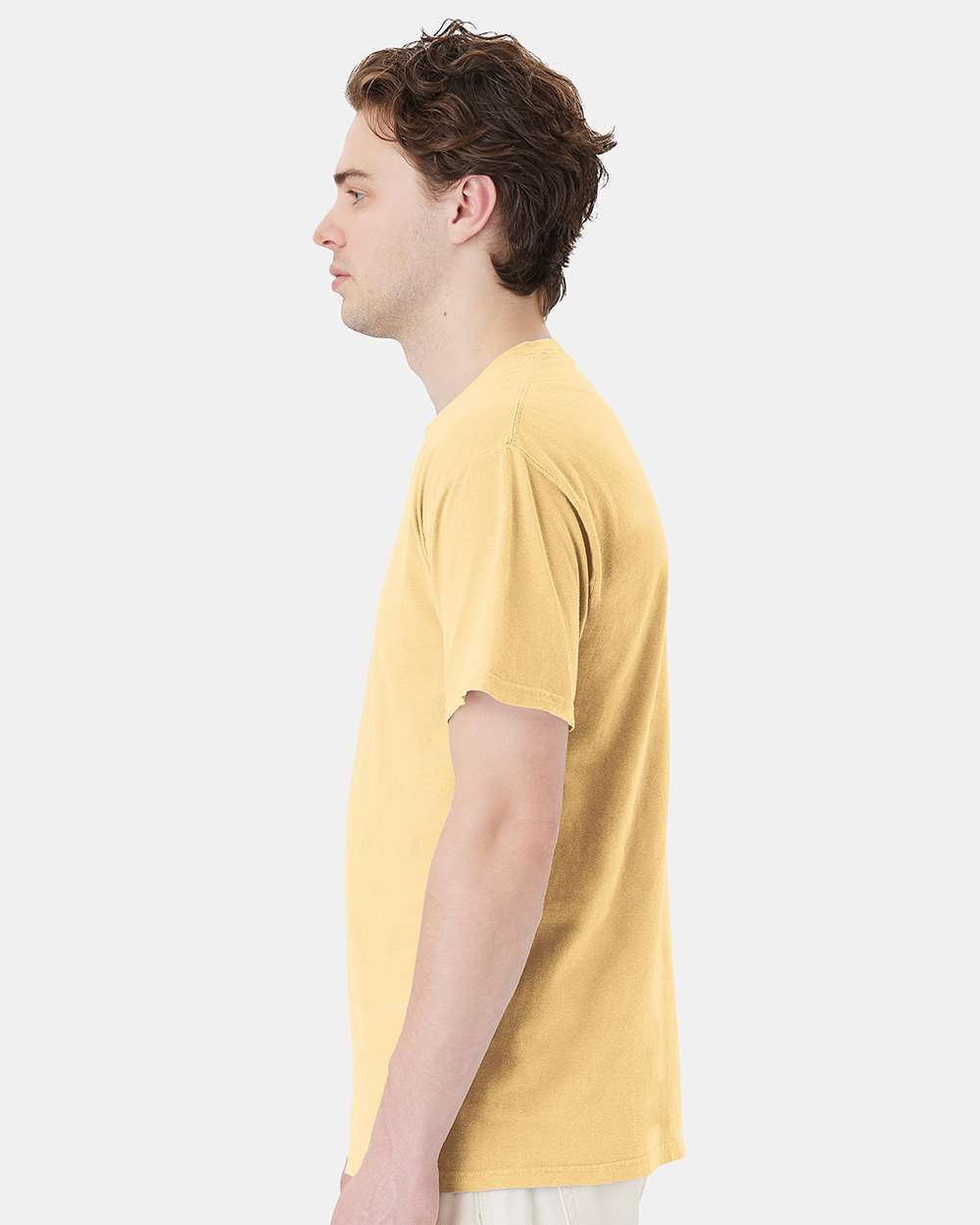 Unisex Garment-Dyed Pocket T-Shirt - OnModelSide - B35200403 - Summer Squash Yellow