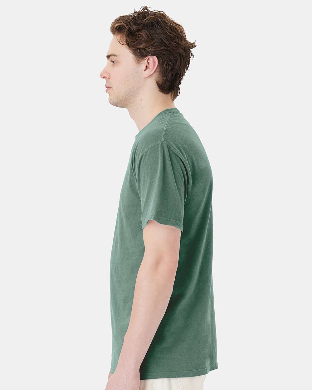 Unisex Garment-Dyed Pocket T-Shirt - OnModelSide - B35200543 - Cypress Green