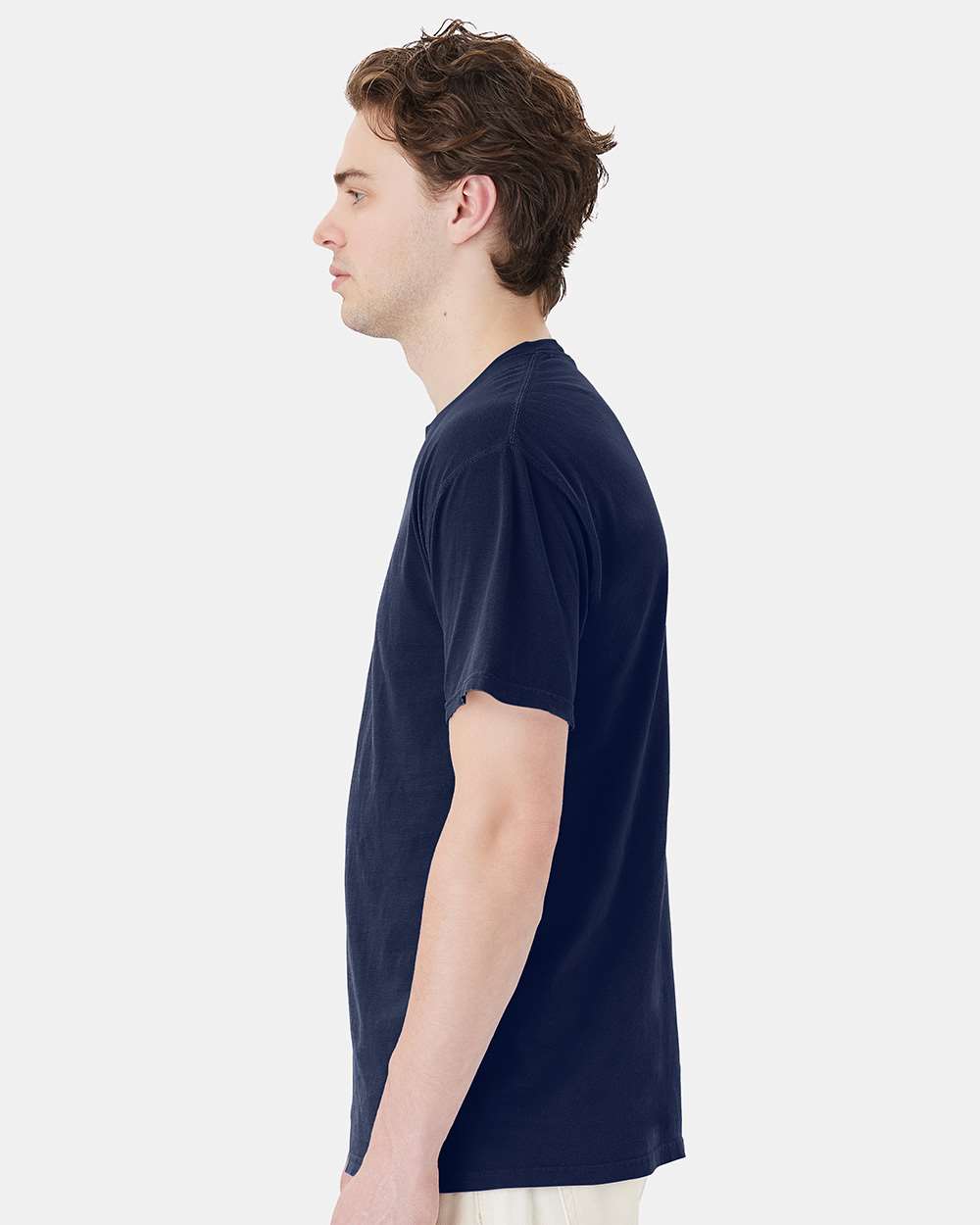 Unisex Garment-Dyed Pocket T-Shirt - OnModelSide - B35200653 - Navy
