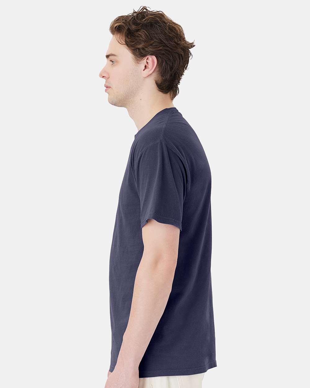 Unisex Garment-Dyed Pocket T-Shirt - OnModelSide - B35200683 - Anchor Slate