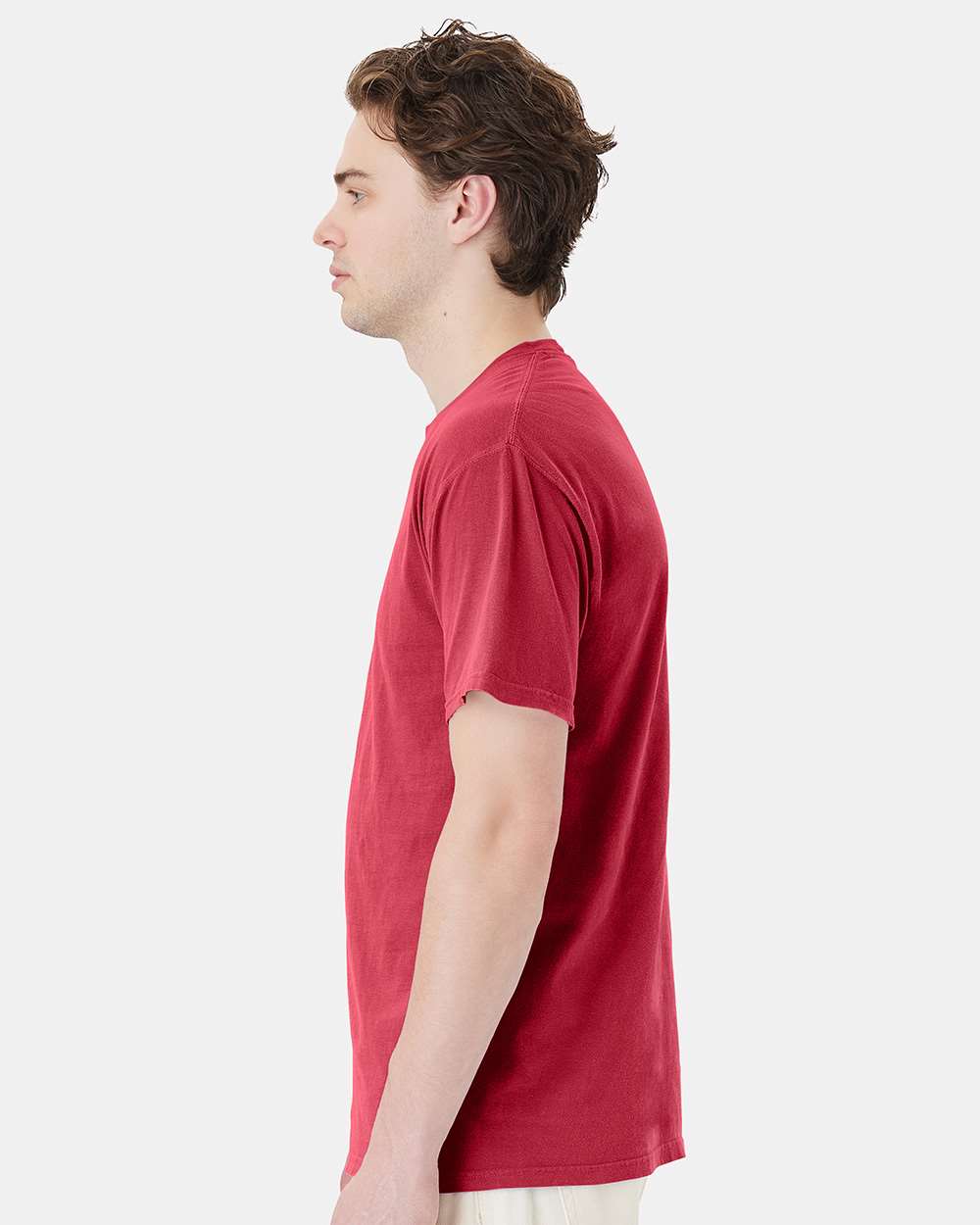 Unisex Garment-Dyed Pocket T-Shirt - OnModelSide - B35200703 - Crimson Fall