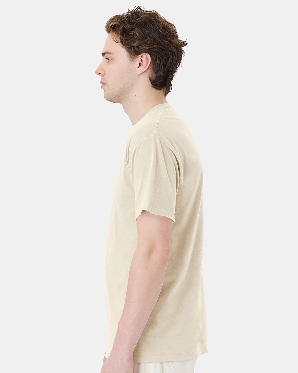 Unisex Garment-Dyed Pocket T-Shirt - OnModelSide - B35200763 - Parchment