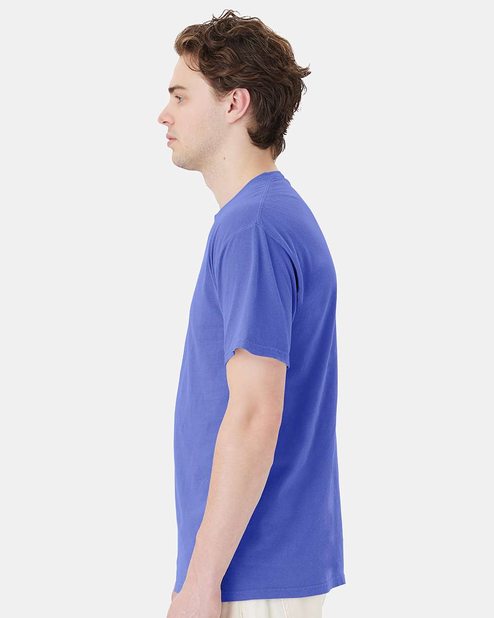 Unisex Garment-Dyed Pocket T-Shirt - OnModelSide - B35200813 - Deep Forte Blue