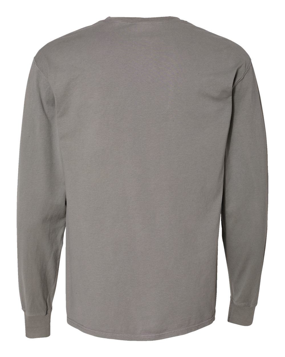 Unisex Garment-Dyed Long Sleeve T-Shirt With a Pocket - Back - B35400133 - Concrete Grey