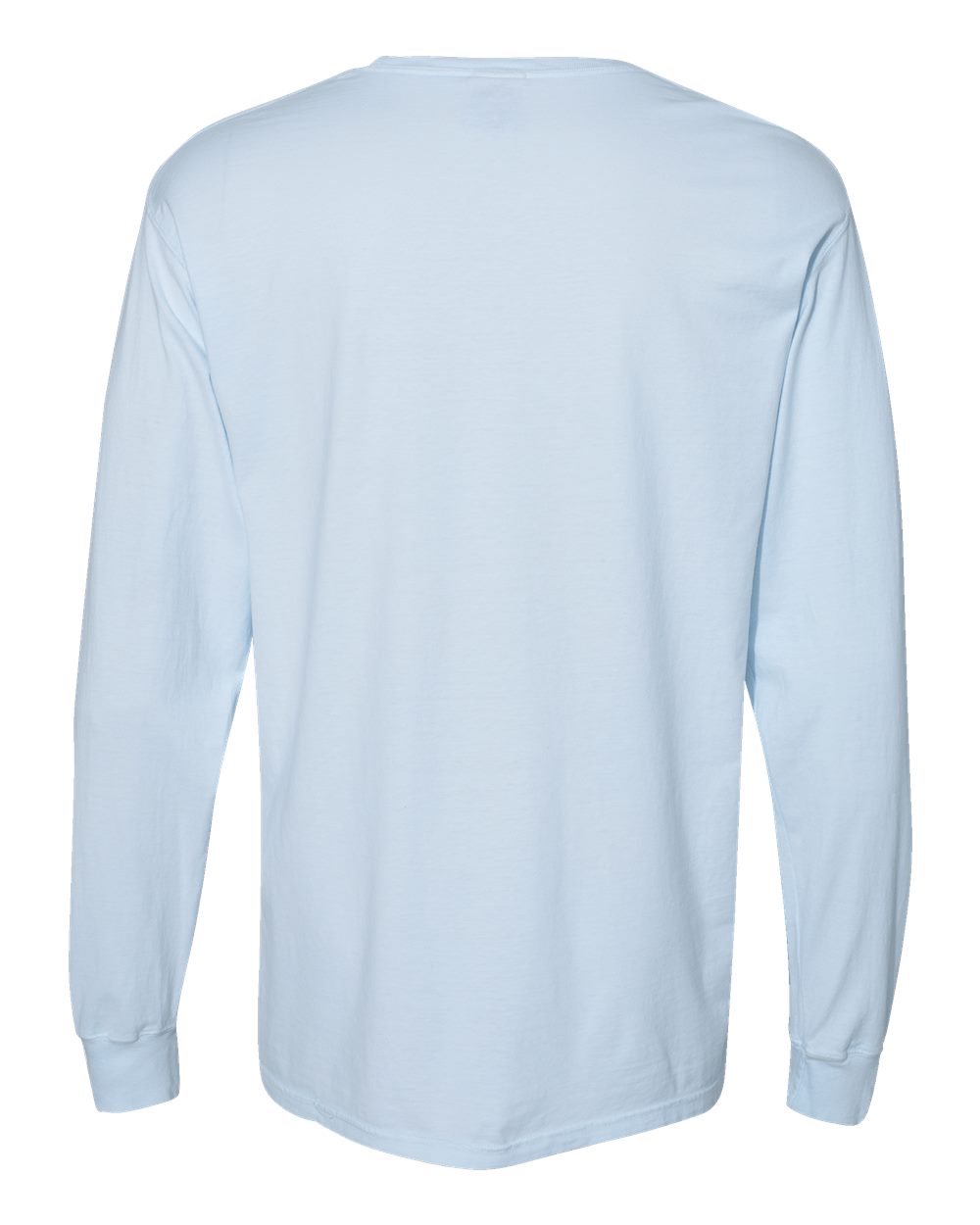 Unisex Garment-Dyed Long Sleeve T-Shirt With a Pocket - Back - B35400265 - Soothing Blue
