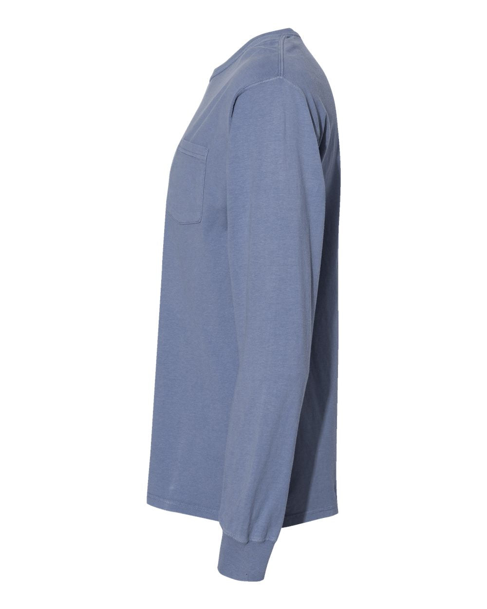Unisex Garment-Dyed Long Sleeve T-Shirt With a Pocket - DirectSide - B35400283 - Saltwater