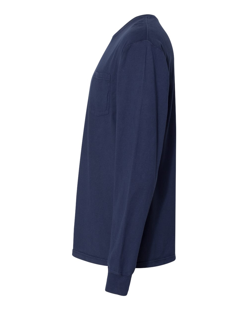 Unisex Garment-Dyed Long Sleeve T-Shirt With a Pocket - DirectSide - B35400653 - Navy