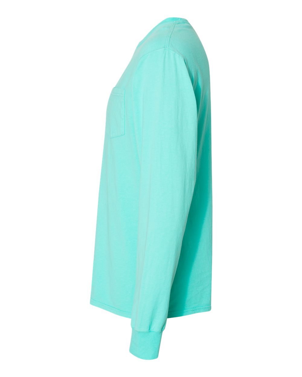 Unisex Garment-Dyed Long Sleeve T-Shirt With a Pocket - DirectSide - B35400873 - Mint