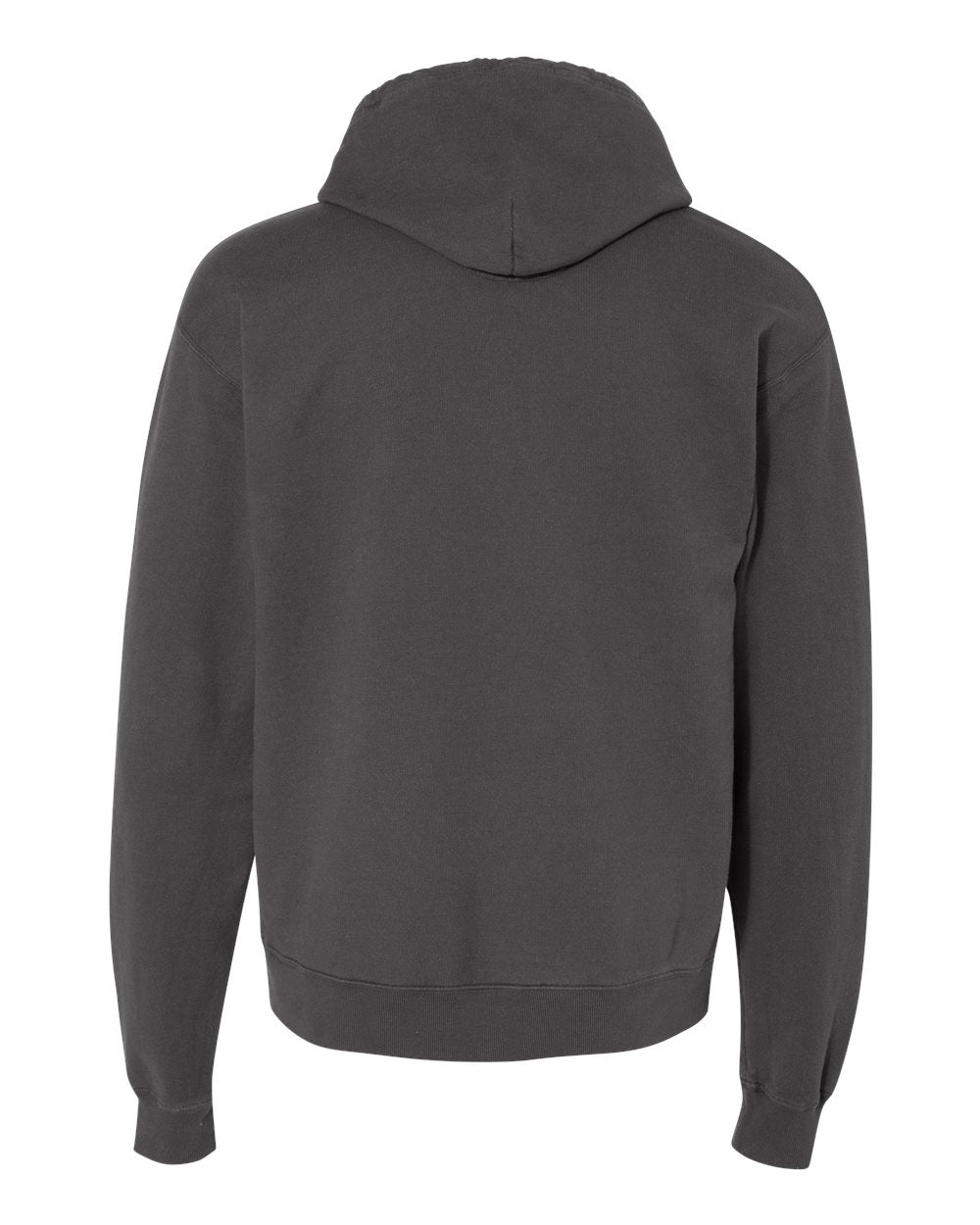 Unisex Garment-Dyed Hooded Sweatshirt - Back - B35800093 - New Railroad Grey
