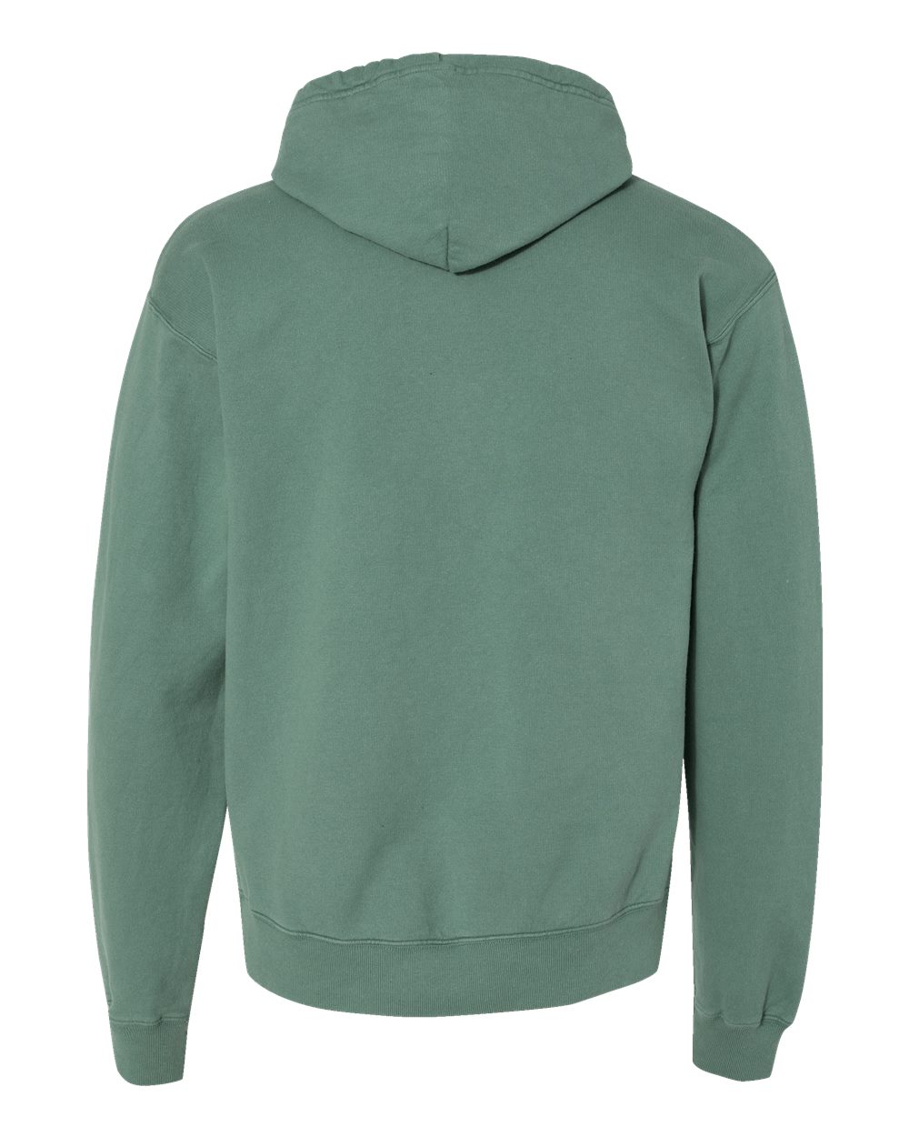 Unisex Garment-Dyed Hooded Sweatshirt - Back - B35800543 - Cypress Green