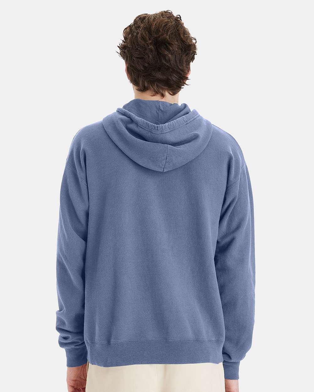 Unisex Garment-Dyed Hooded Sweatshirt - OnModelBack - B35800253 - Saltwater