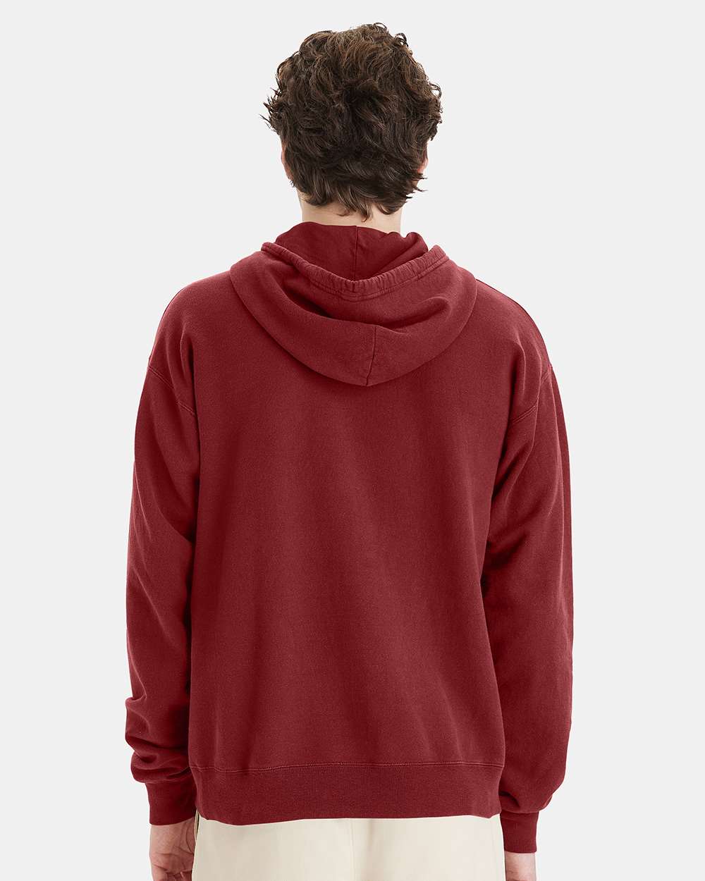 Unisex Garment-Dyed Hooded Sweatshirt - OnModelBack - B35800323 - Cayenne