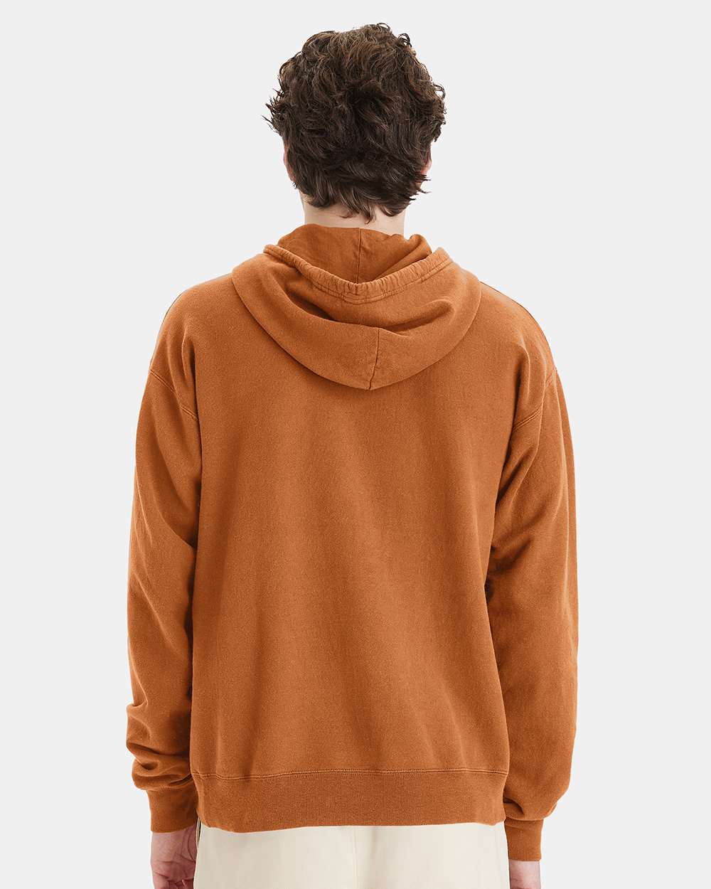 Unisex Garment-Dyed Hooded Sweatshirt - OnModelBack - B35800333 - Texas Orange