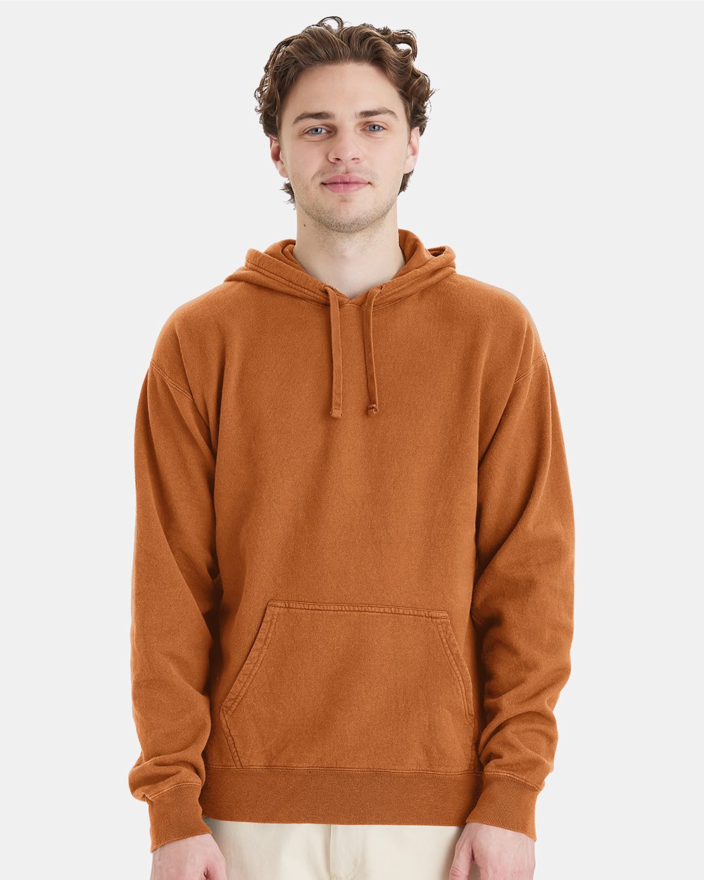 Unisex Garment-Dyed Hooded Sweatshirt - styleImage