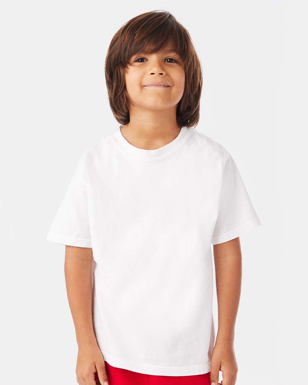 Youth Garment-Dyed T-Shirt - OnModelFront - B36900002 - White