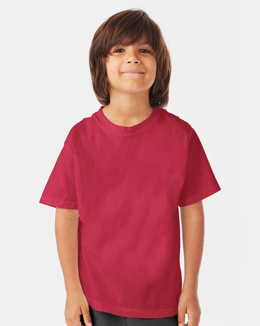 Youth Garment-Dyed T-Shirt - OnModelFront - B36900702 - Crimson Fall