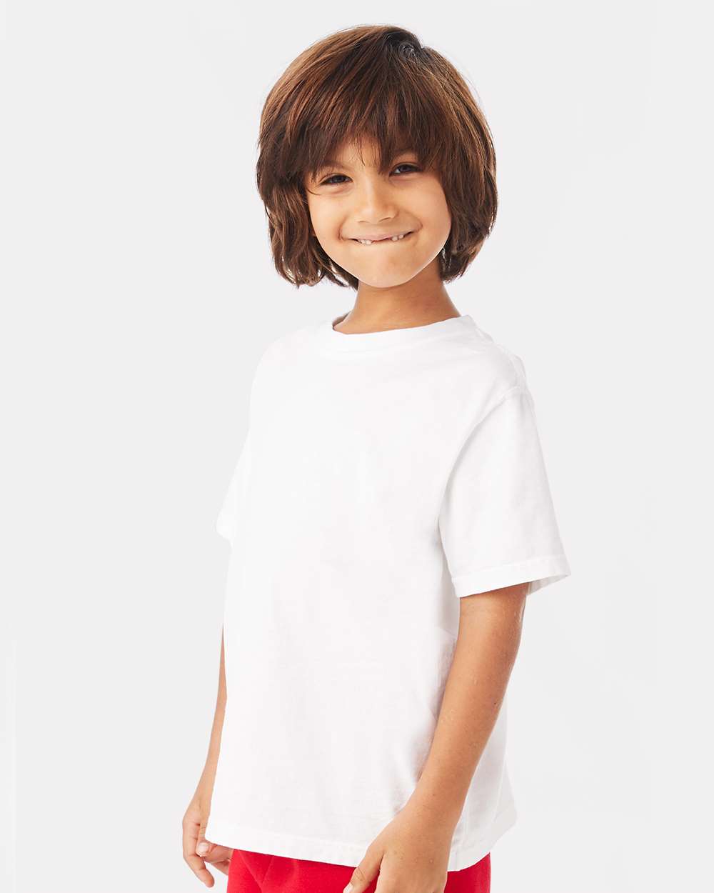 Youth Garment-Dyed T-Shirt - OnModelSide - B36900002 - White