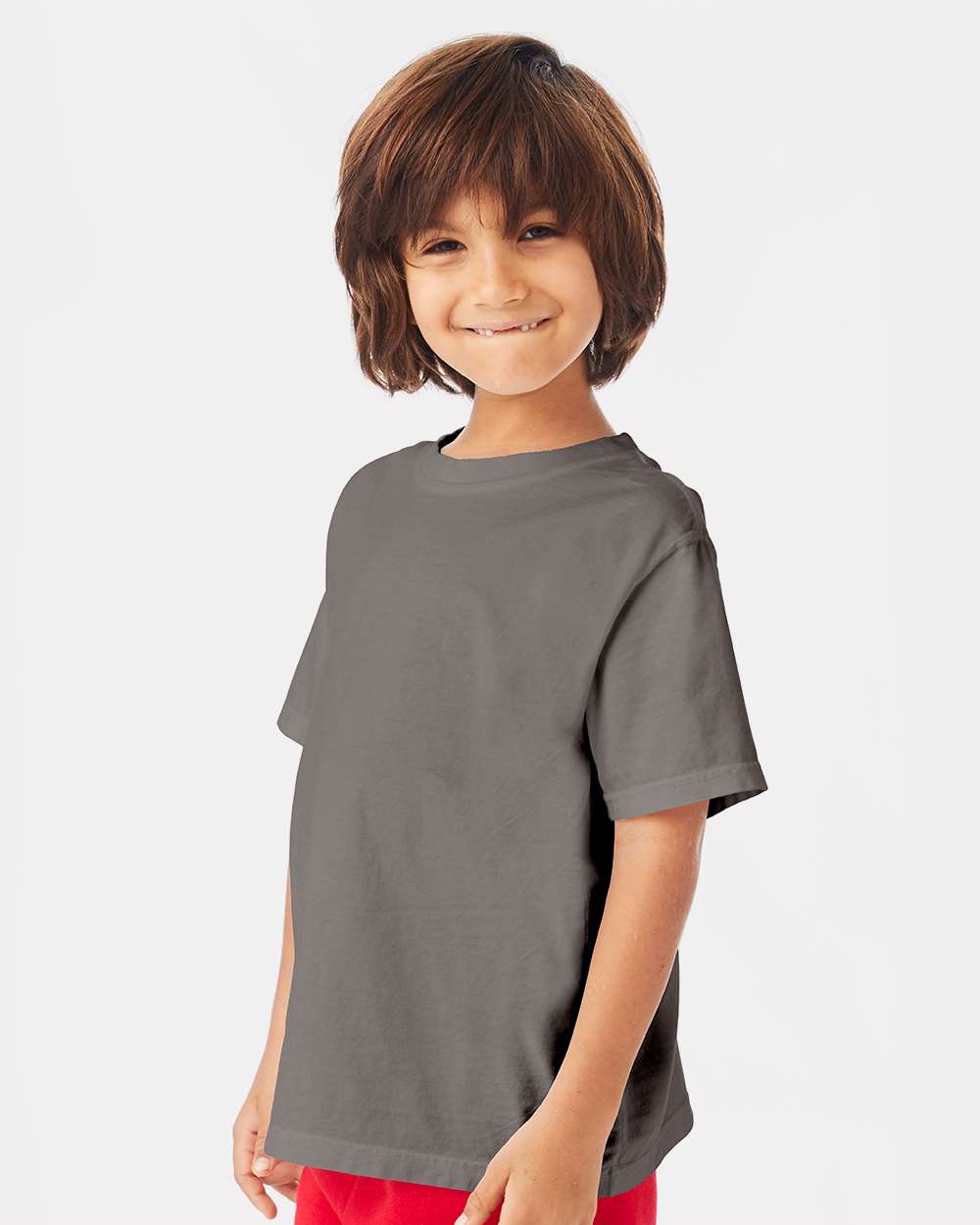 Youth Garment-Dyed T-Shirt - OnModelSide - B36900132 - Concrete Grey