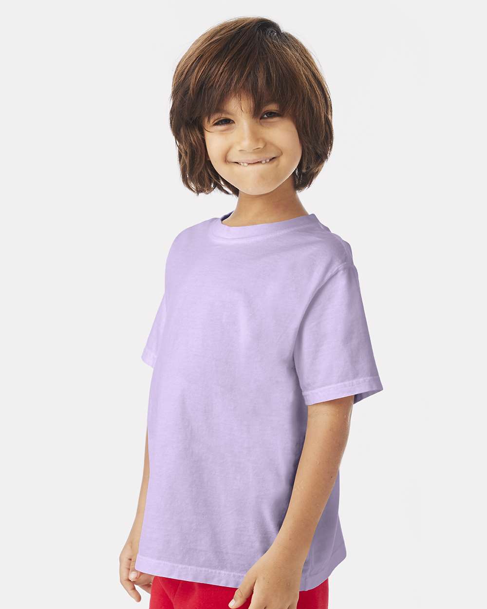 Youth Garment-Dyed T-Shirt - OnModelSide - B36900212 - Future Lavender