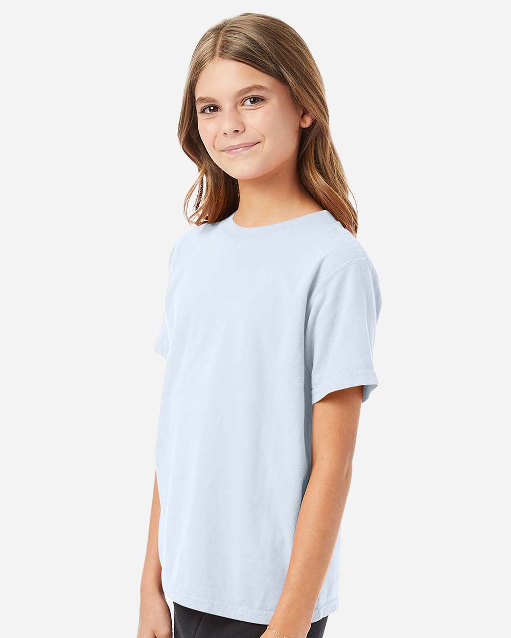 Youth Garment-Dyed T-Shirt - OnModelSide - B36900262 - Soothing Blue