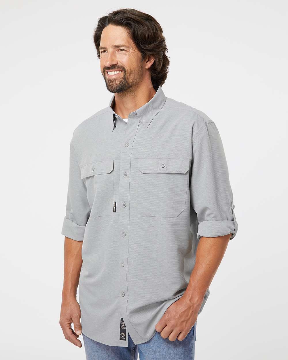 Men's Crossroad Woven Shirt - OnModelSide - B03067353 - Grey