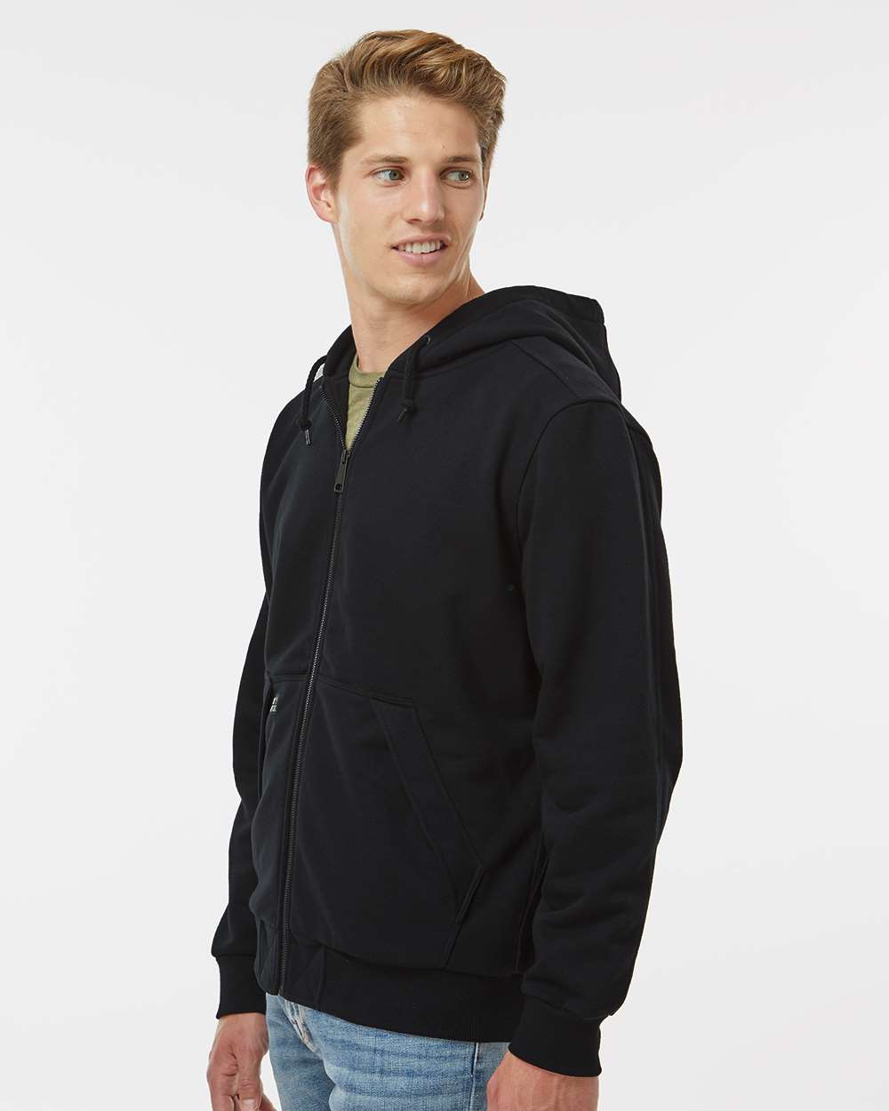 Men's Mission Full-Zip Hooded Jacket - OnModelSide - B05067504 - Black