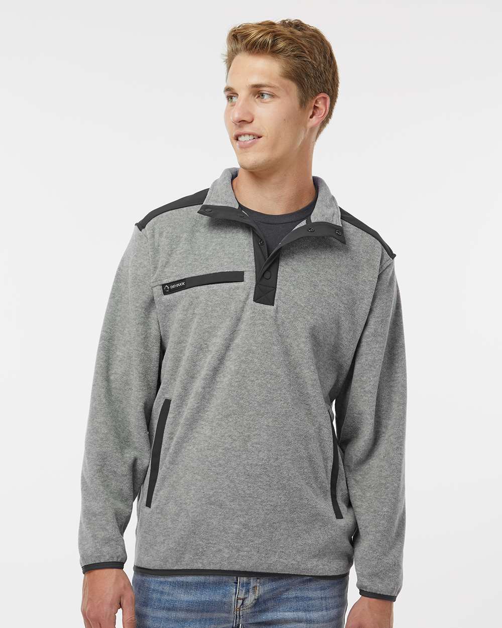 Men's Ranger Melange Fleece Pullover - OnModelFront - B05267353 - Platinum
