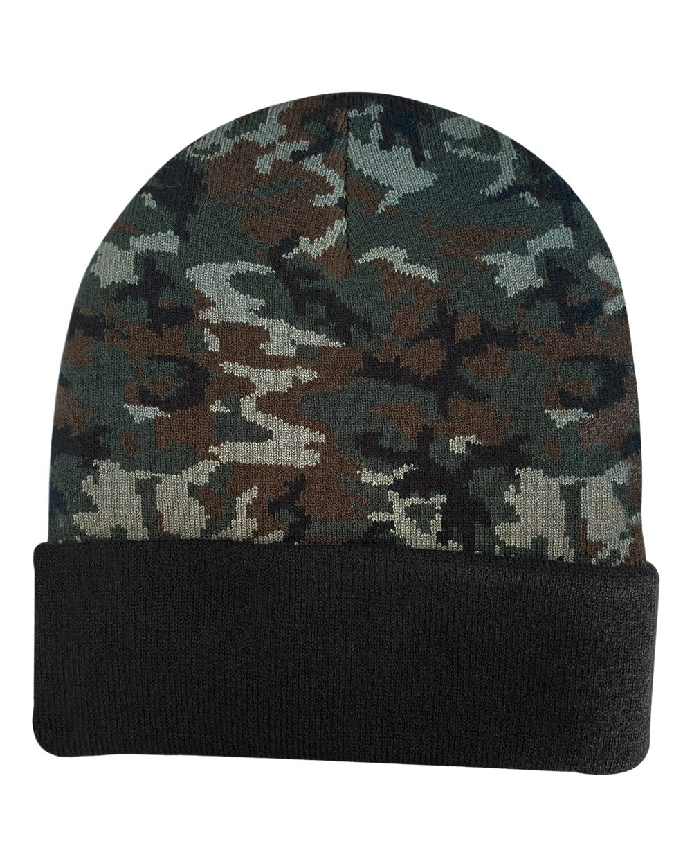 Coleman Cuffed Beanie - Back - B14295980 - Green Woodland Camo