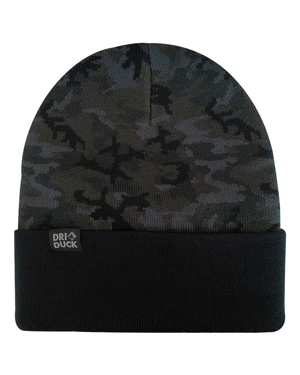 Coleman Cuffed Beanie - Front - B14295520 - Black Woodland Camo