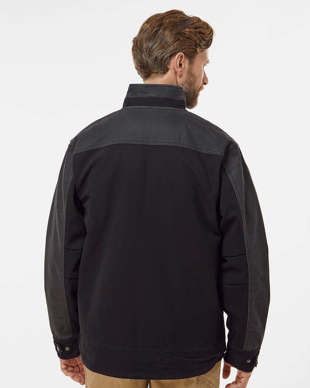 Men's Horizon Boulder Cloth™ Canvas Jacket - OnModelBack - B84667503 - Black/ Charcoal