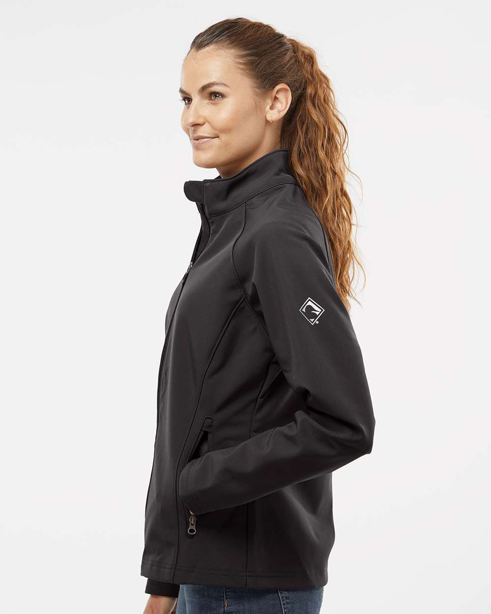 Women's Contour Soft Shell Jacket - OnModelSide - B80267093 - Charcoal