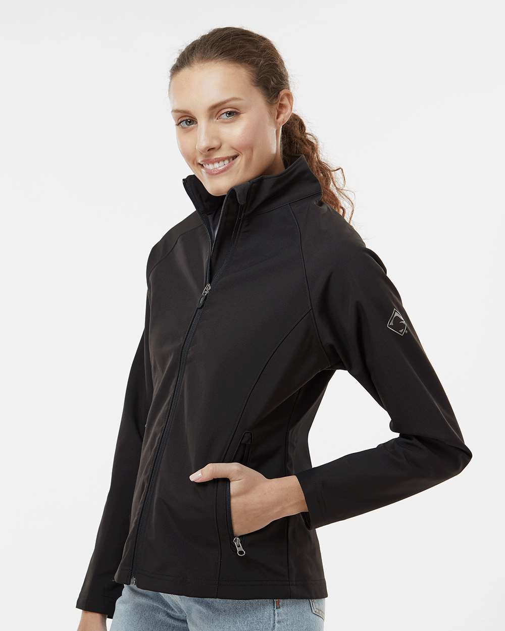 Women's Contour Soft Shell Jacket - OnModelSide - B80267503 - Black