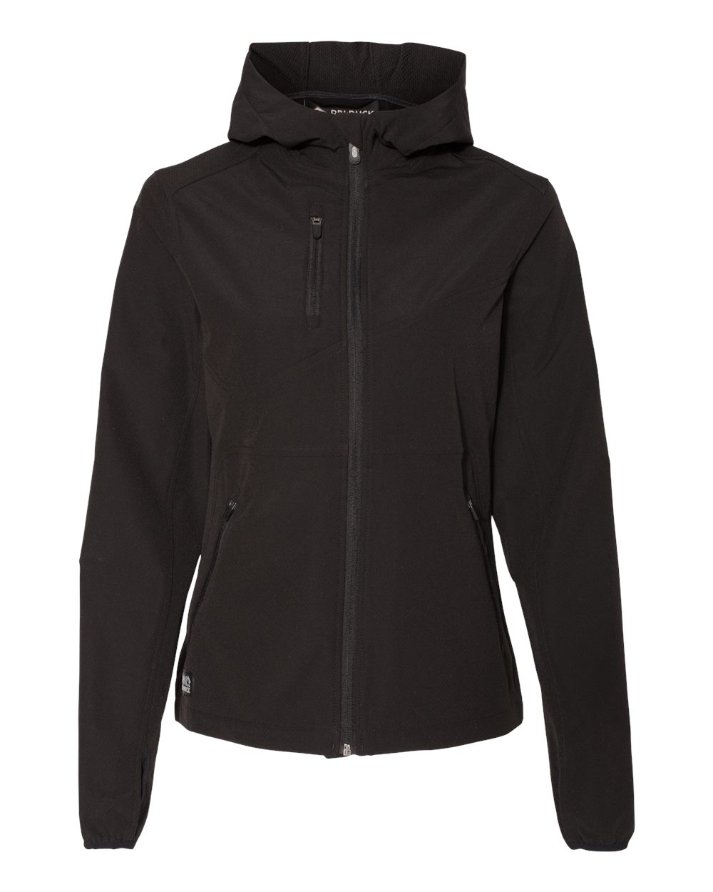 Women's Ascent Soft Shell Hooded Jacket - Front - B40067503 - Black
