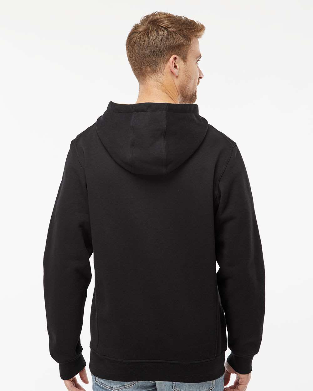 Men's Woodland Fleece Hooded Pullover - OnModelBack - B01567503 - Black