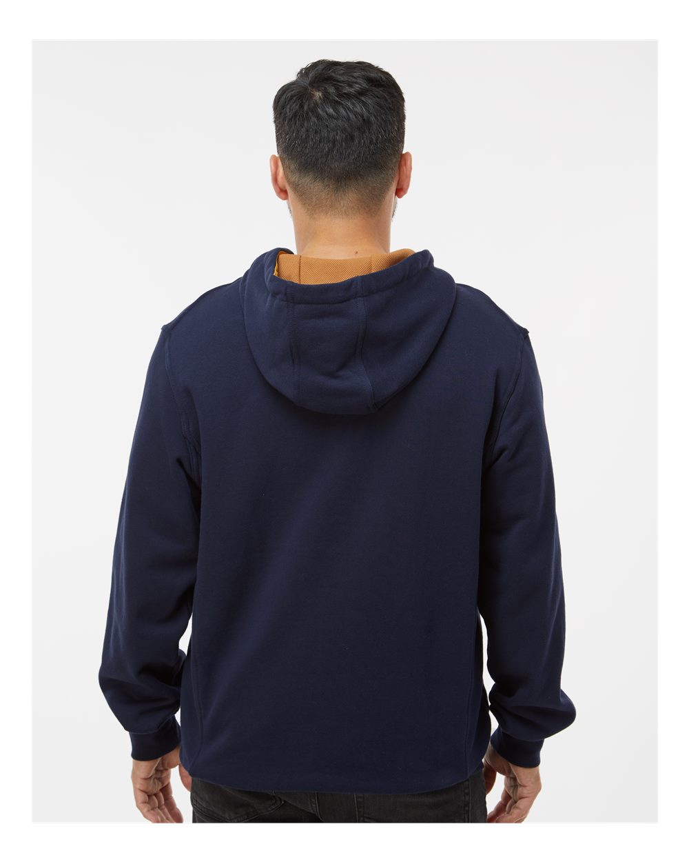 Men's Woodland Fleece Hooded Pullover - OnModelBack - B01567653 - Navy