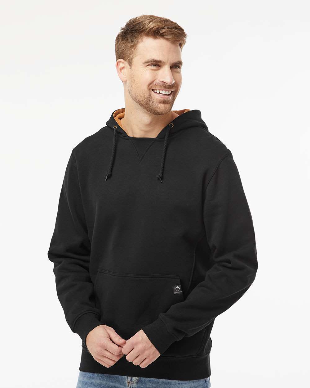 Men's Woodland Fleece Hooded Pullover - OnModelFront - B01567503 - Black
