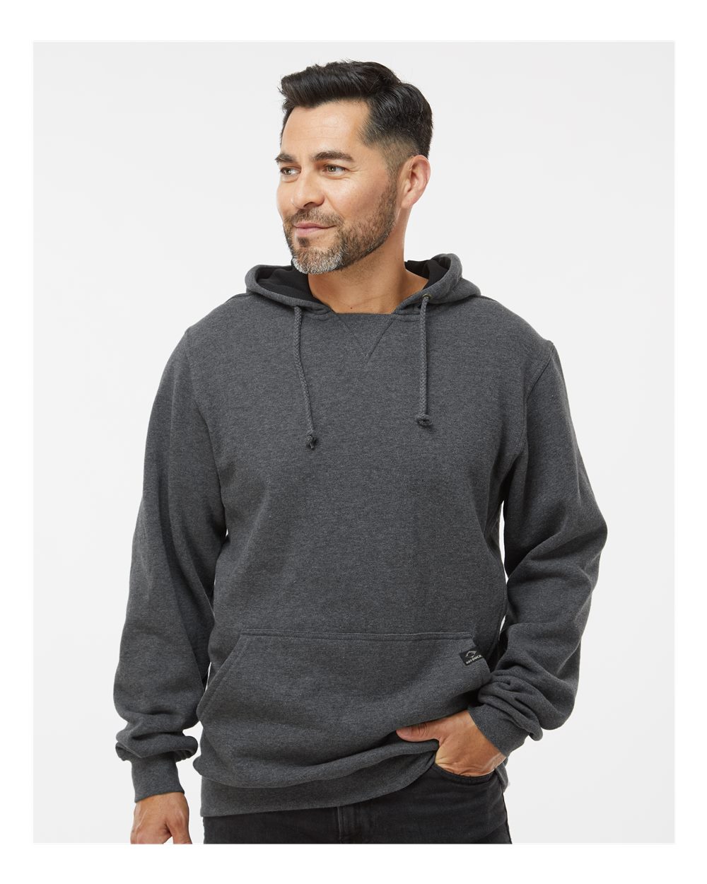Men's Woodland Fleece Hooded Pullover - OnModelFront - B01567583 - Dark Oxford