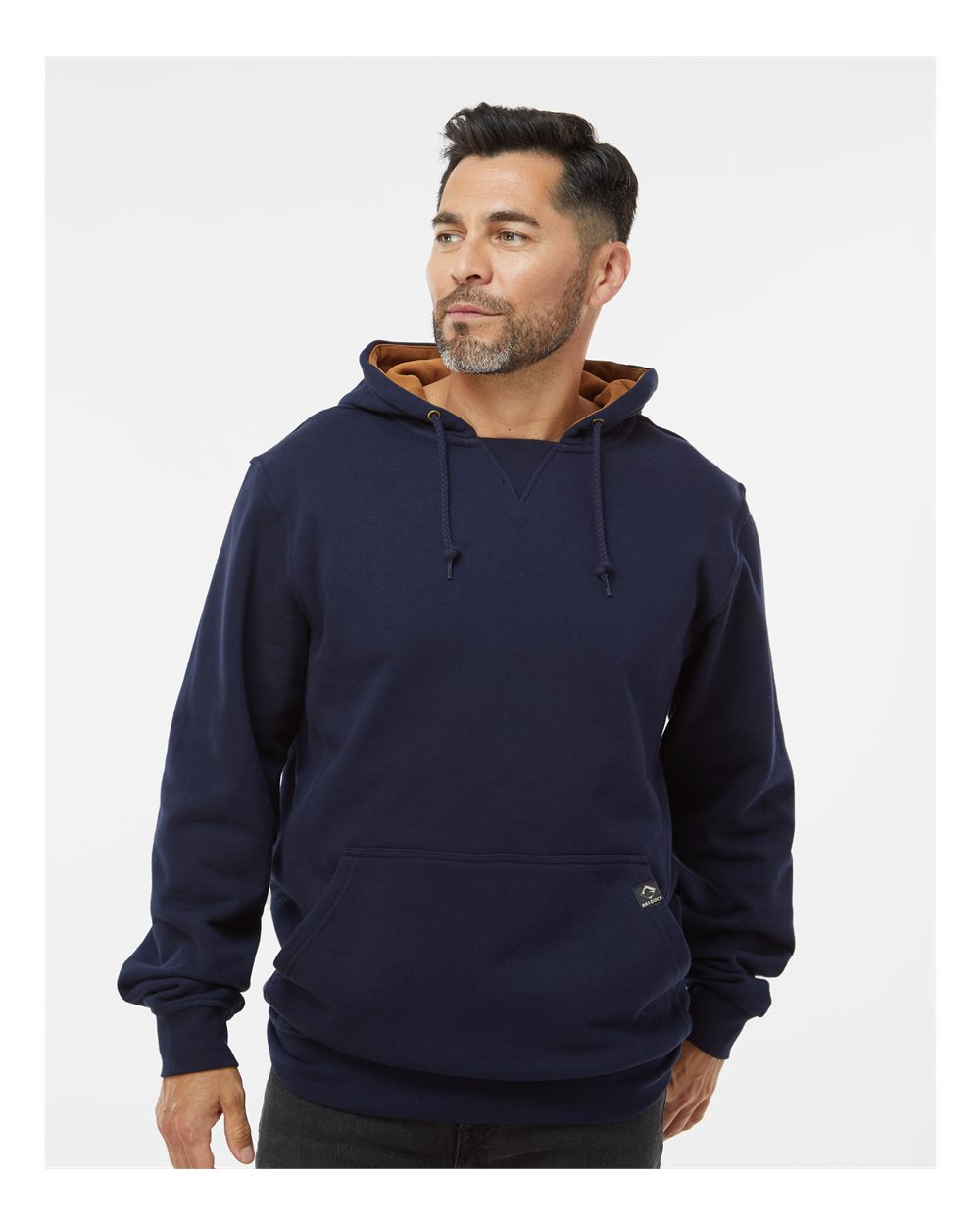 Men's Woodland Fleece Hooded Pullover - OnModelFront - B01567653 - Navy