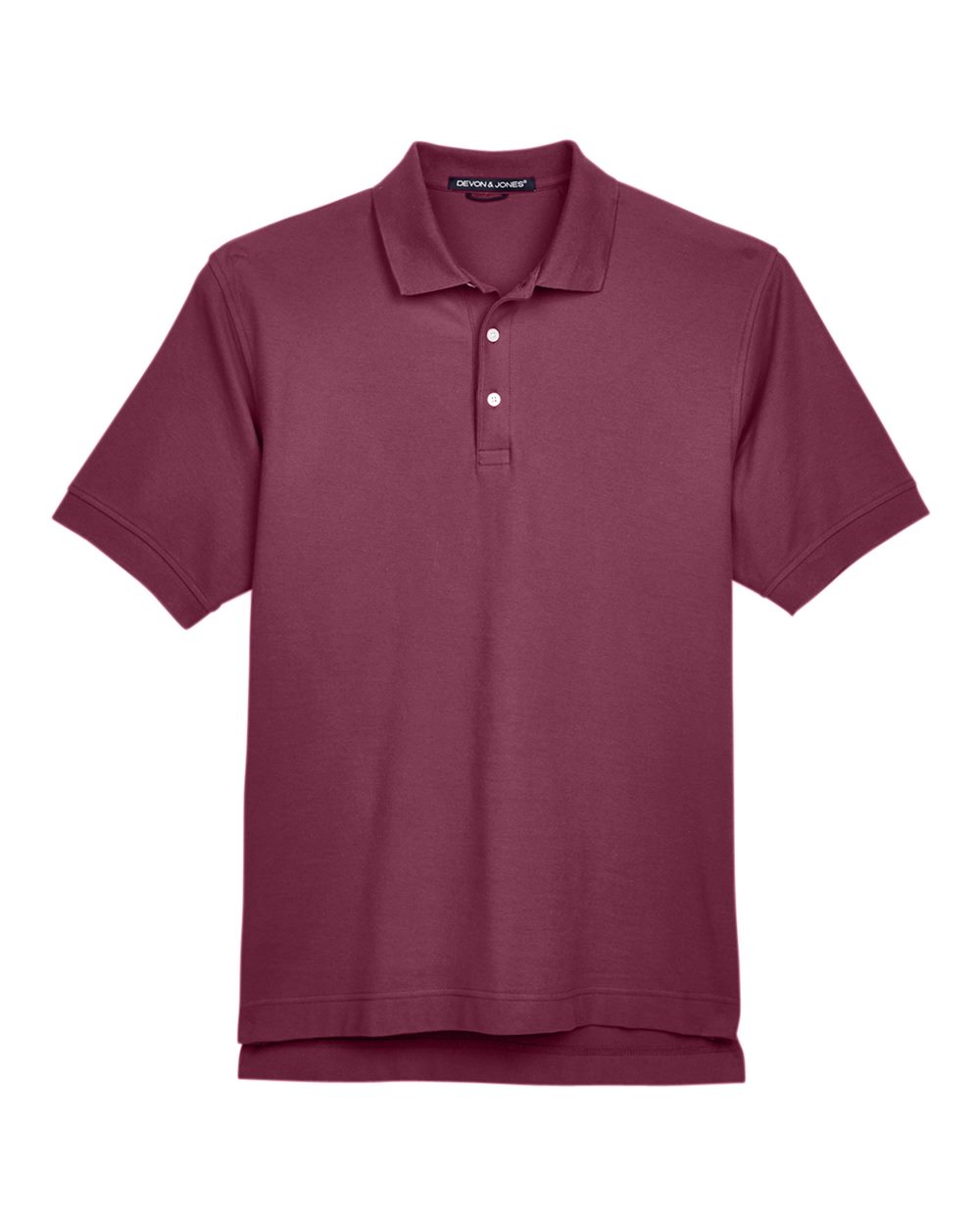 Men's Pima Piqué Polo - Front - B591B2322 - Burgundy