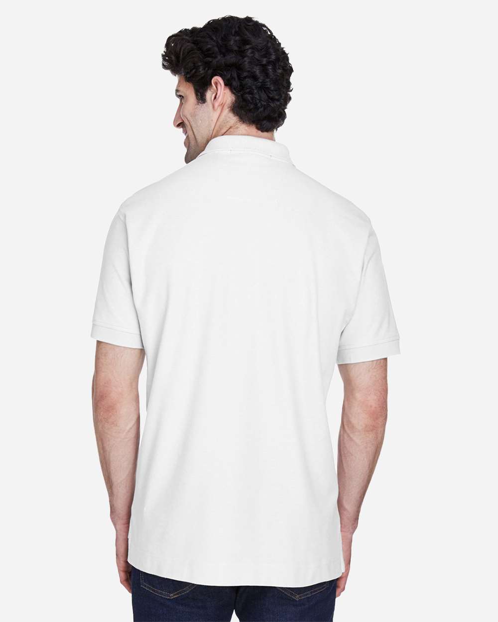 Men's Pima Piqué Polo - OnModelBack - B591B2002 - White