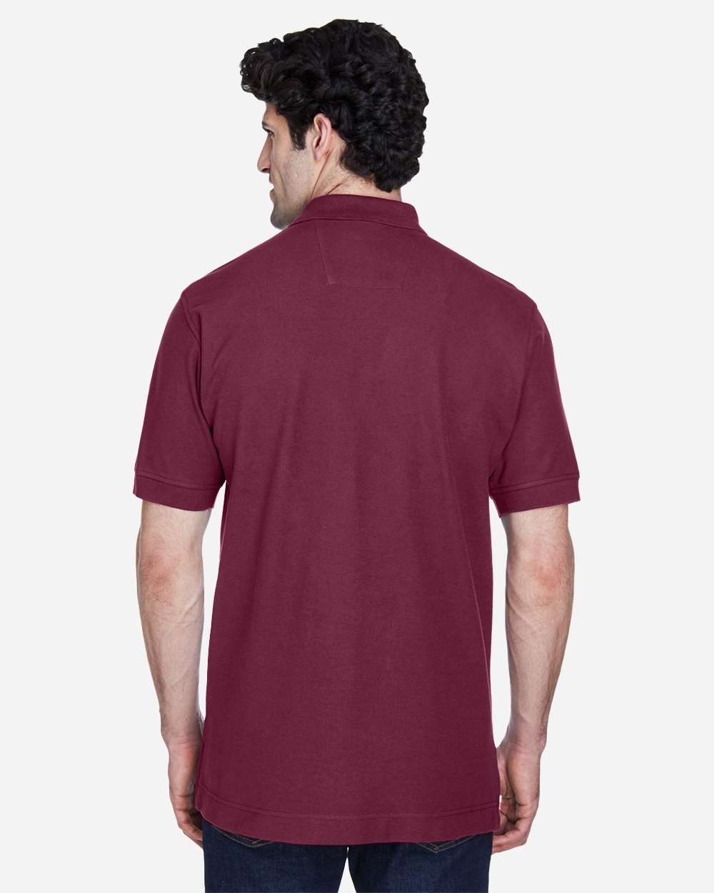 Men's Pima Piqué Polo - OnModelBack - B591B2322 - Burgundy
