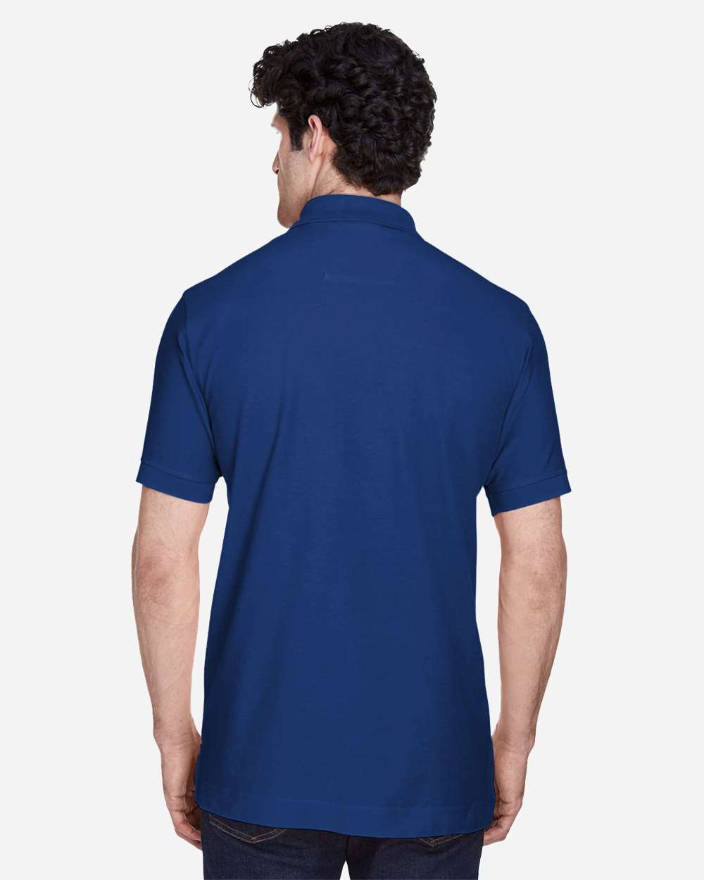 Men's Pima Piqué Polo - OnModelBack - B591B2752 - True Royal