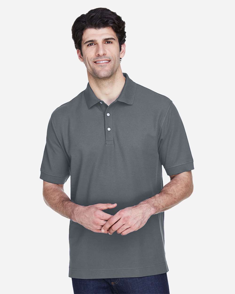 Men's Pima Piqué Polo - OnModelFront - B591B2132 - Graphite