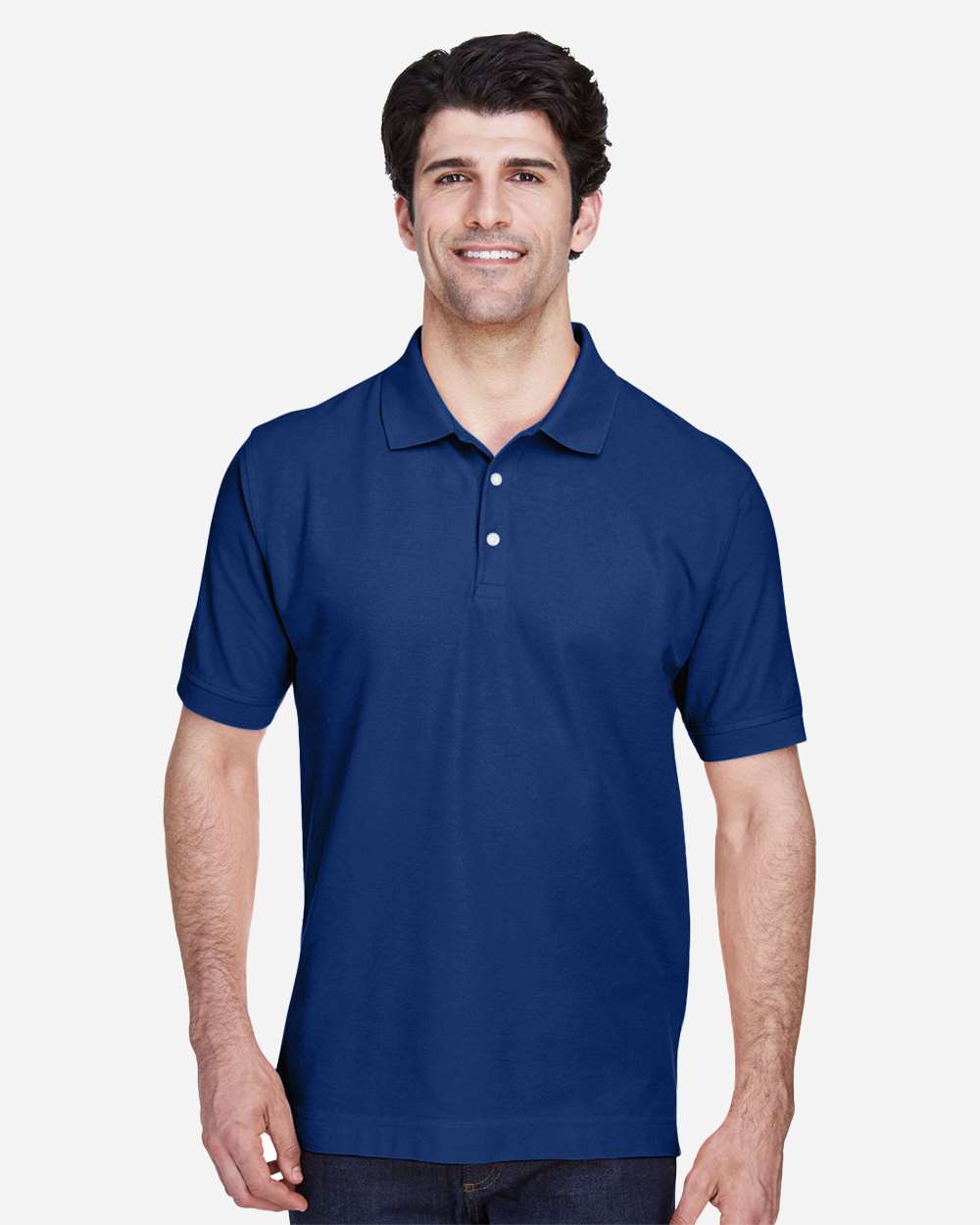 Men's Pima Piqué Polo - OnModelFront - B591B2752 - True Royal