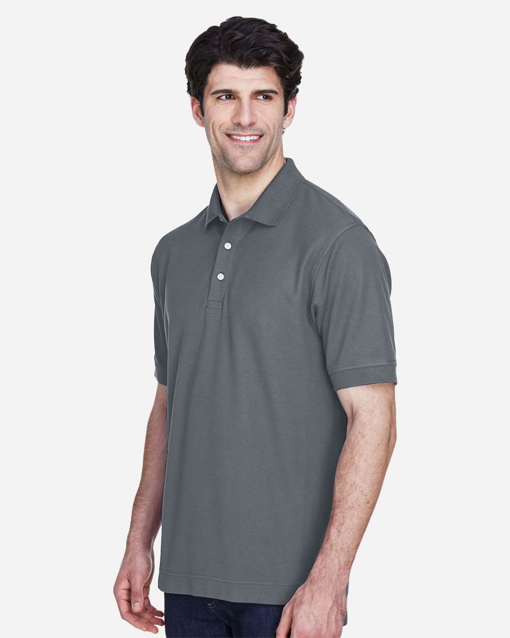 Men's Pima Piqué Polo - OnModelSide - B591B2132 - Graphite