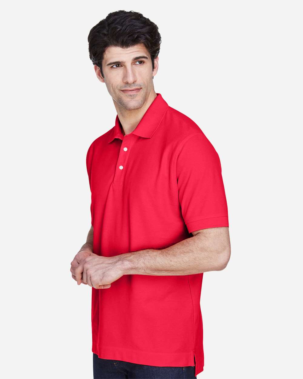 Men's Pima Piqué Polo - OnModelSide - B591B2702 - Red