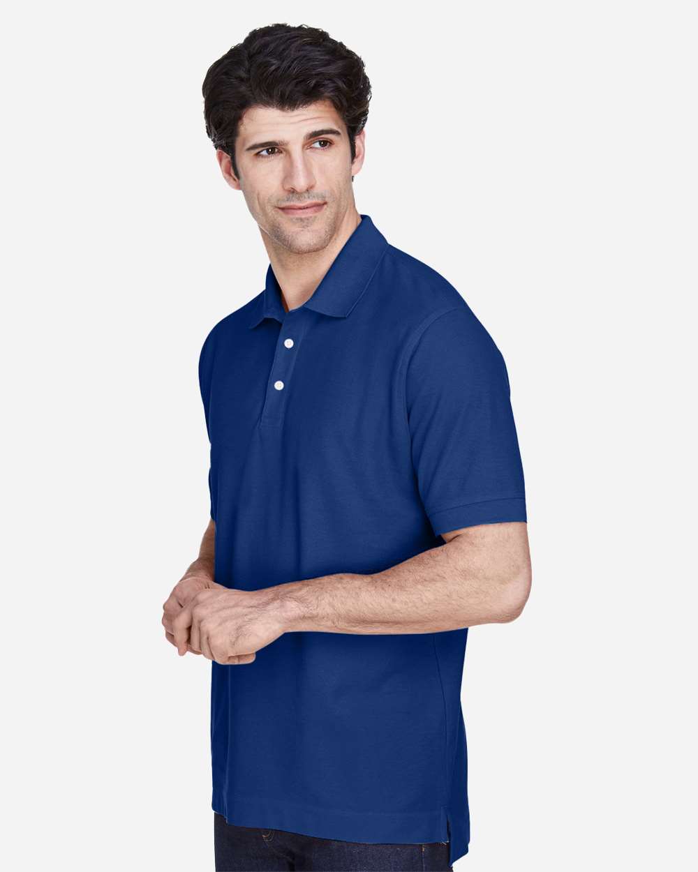 Men's Pima Piqué Polo - OnModelSide - B591B2752 - True Royal
