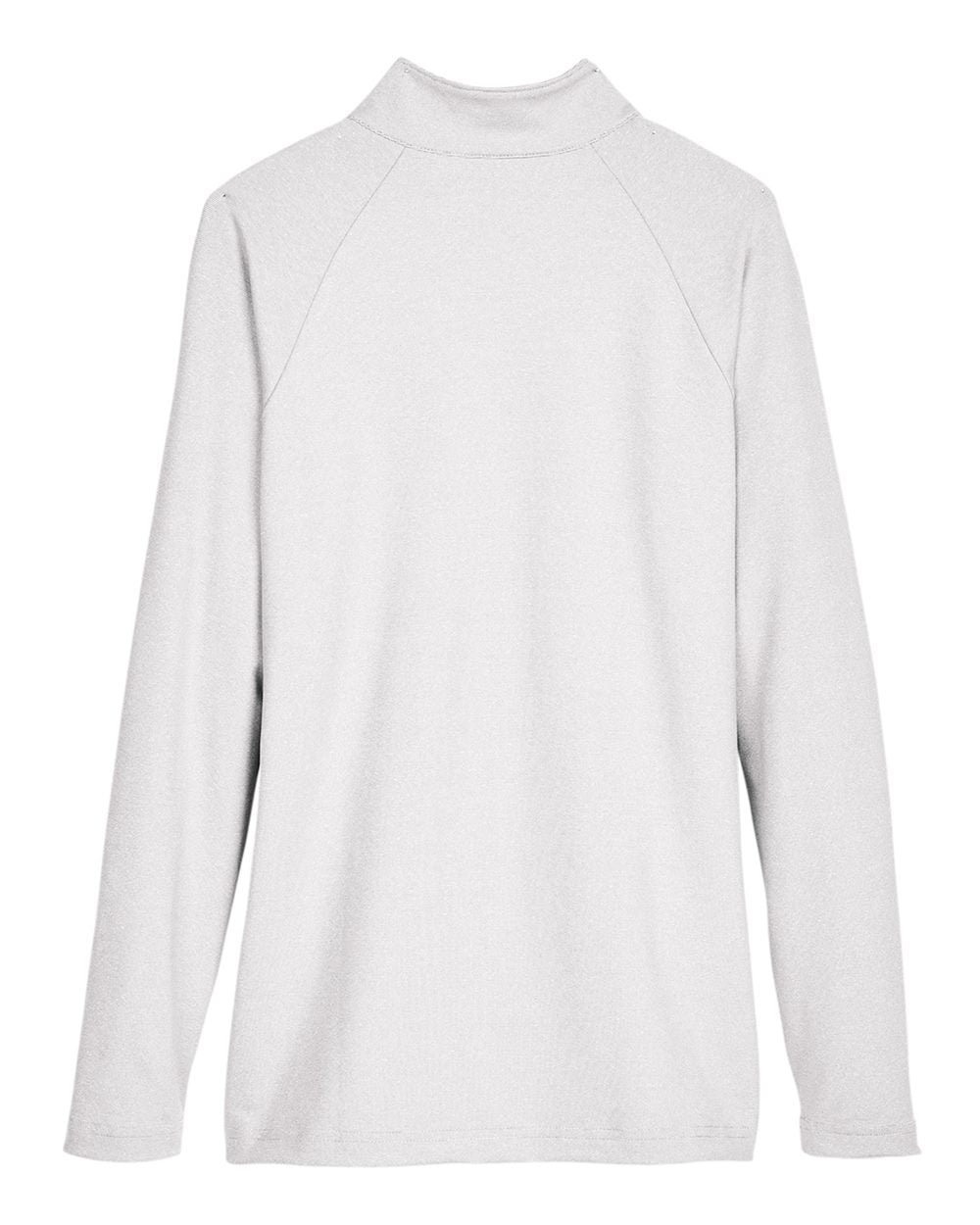 Women's CrownLux Performance® Clubhouse Micro-Stripe Quarter-Zip Pullover - Back - B663B2352 - Silver